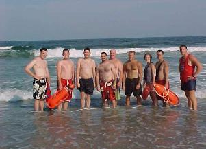 FF/EMT Sheeran, FF/EMT Walker, FF/EMT Knipple, FF Collett, FF Ormrod, FF/EMT Berkey, FF/EMT DiPalma, FF/EMT Salotto, & Lt. Derek of SHBP out for the first day of Water Rescue Training on August 18, 2005