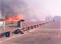 Fire in the dunes between 83rd and 80th Streets