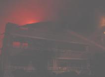 A blaze in the background